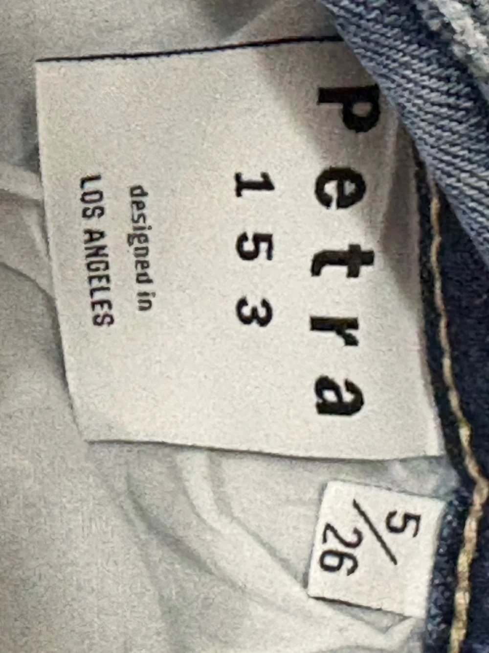 PETRA 5/26 medium wash wide leg jeans,